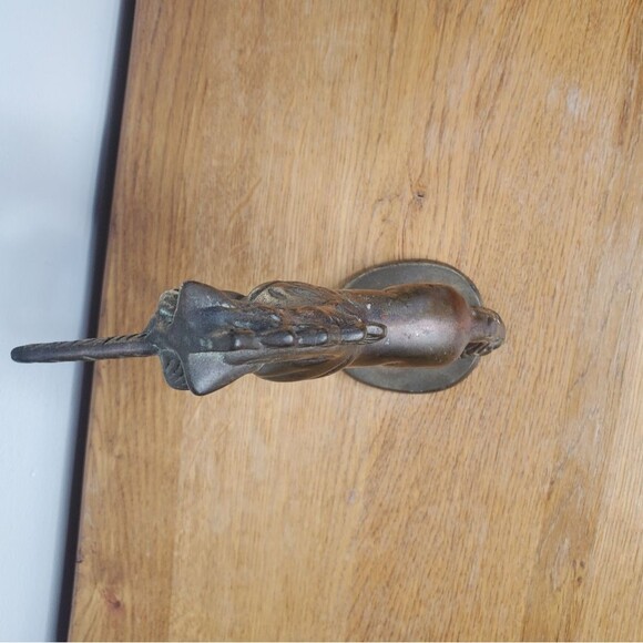 Vintage Brass 7in unicorn in jumping pose - Picture 5 of 6